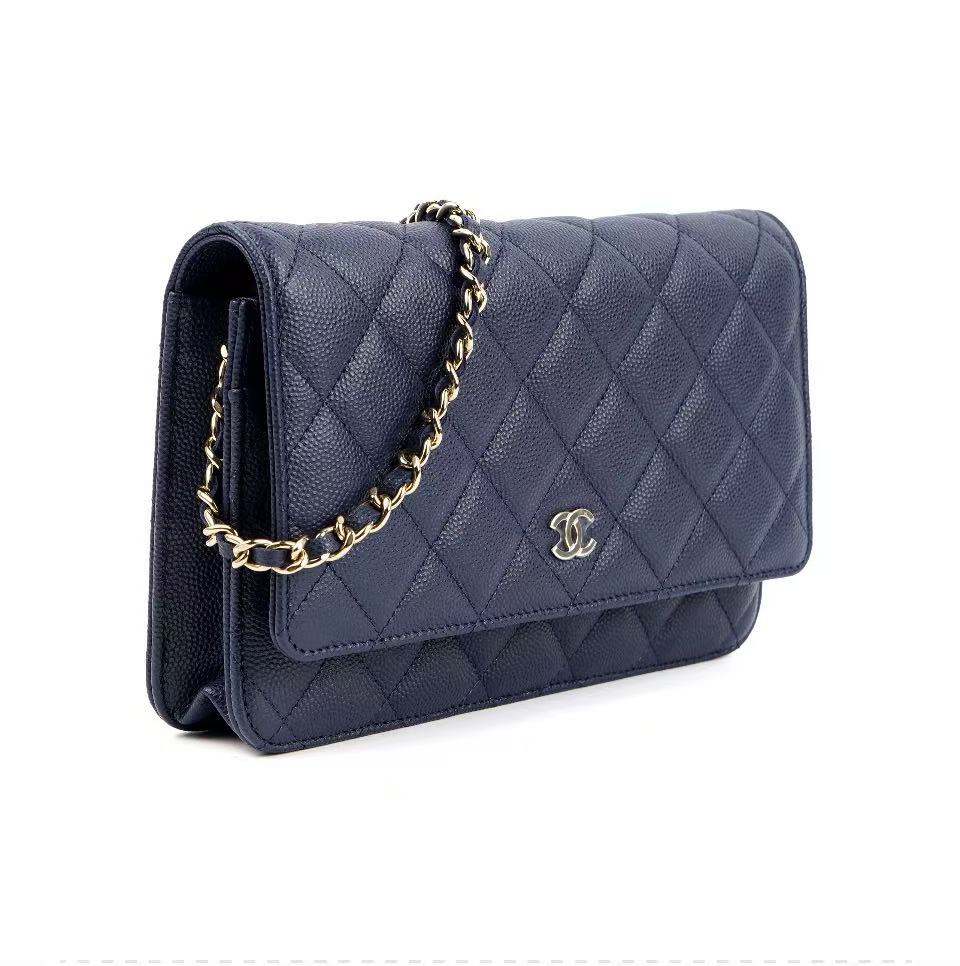 Chanel  WOC Bag Navy Caviar Light Gold Hardware