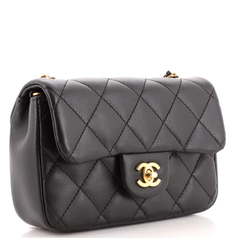 Chanel Heart Charms Flap Bag Quilted Lambskin Mini