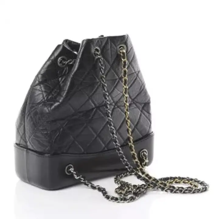CHANEL Aged Calfskin Quilted Small Gabrielle Backpack Black  1