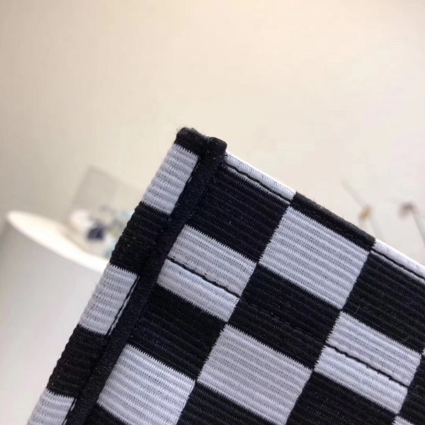 Dior Book Tote Bag  Checkered Canvas