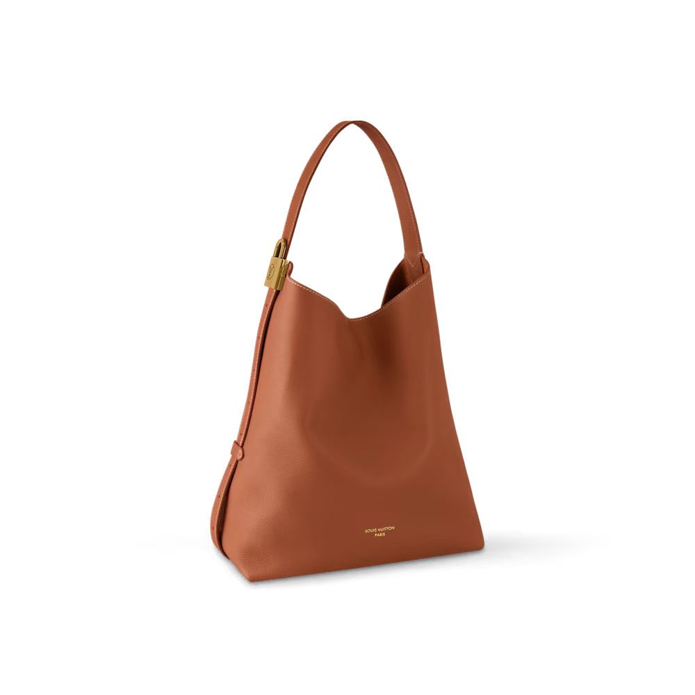 LOW KEY HOBO MM EMBLEM LEATHER BAG IN BROWN