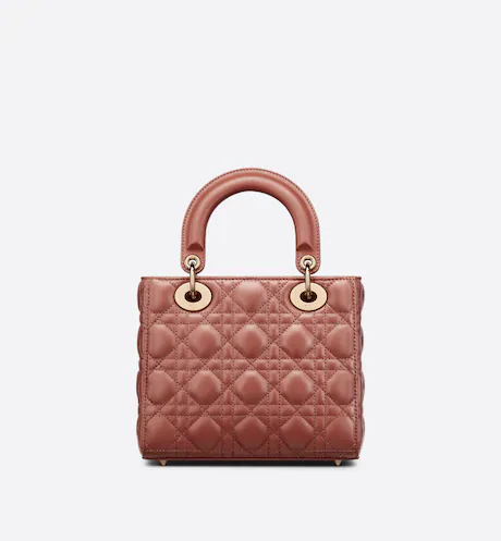 SMALL LADY DIOR MY ABCDIOR BAG Rust-Colored Cannage Lambskin