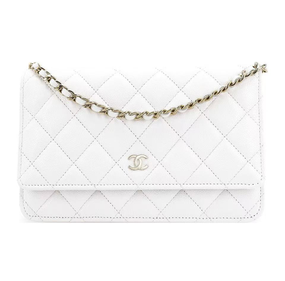 Chanel  WOC Bag White Caviar Light Gold Hardware