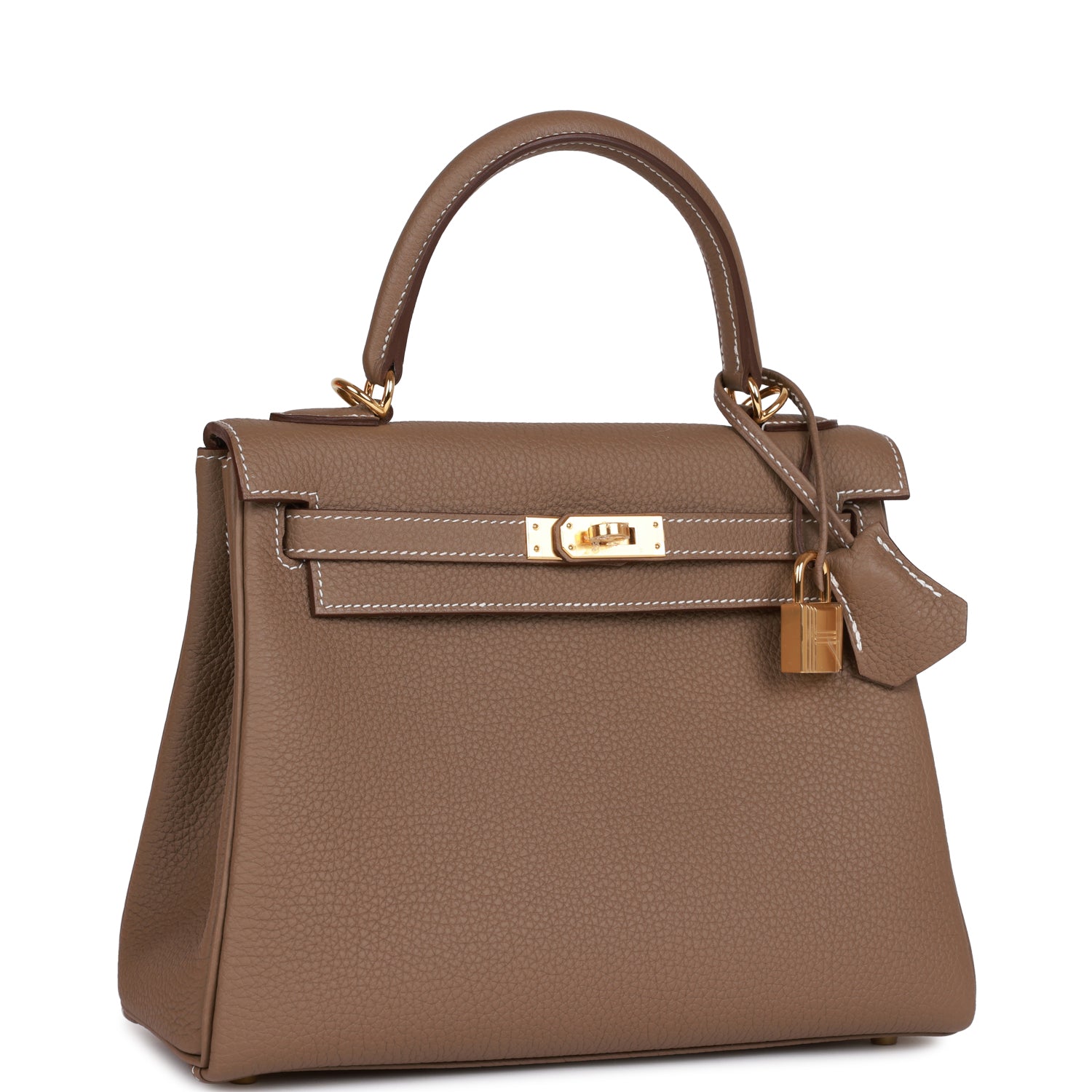 Hermès Kelly Retourne 25 Etoupe Togo Gold Hardware