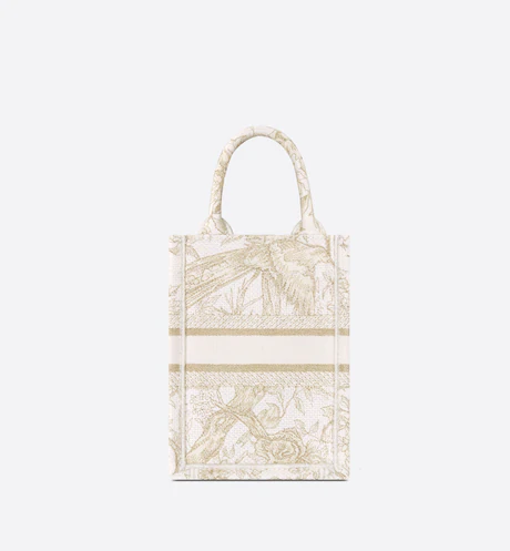 MINI DIOR BOOK TOTE PHONE BAG Dior Jardin d'Hiver Embroidery with Gold-Tone Metallic Thread (13 x 18 x 5 cm)