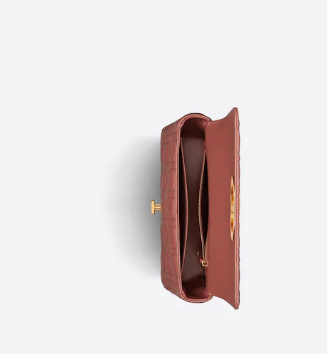 MEDIUM DIOR CARO BAG Rust-Colored Supple Cannage Calfskin
