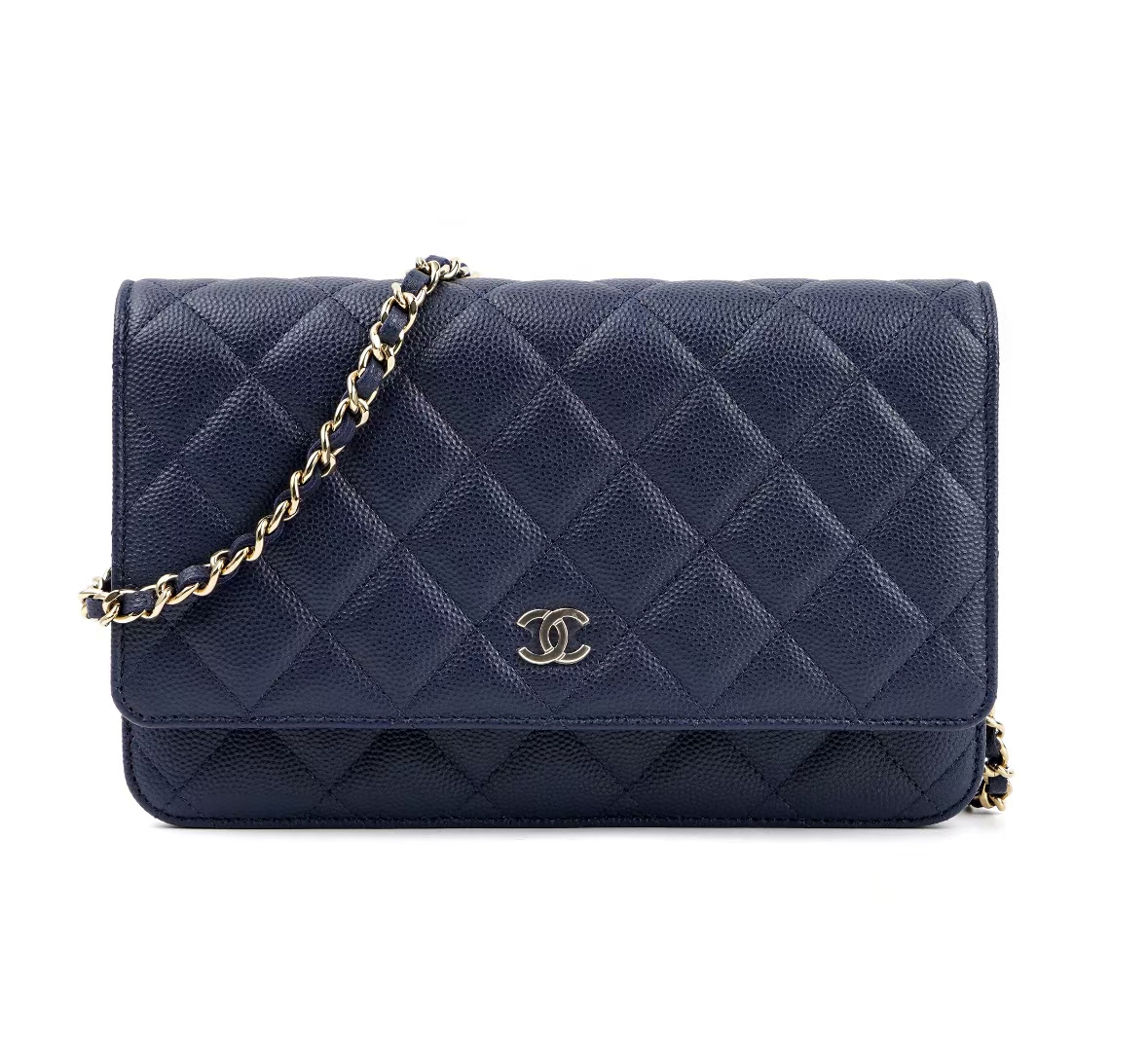 CHANEL Wallet on Chain (WOC) - Navy Blue Caviar Leather