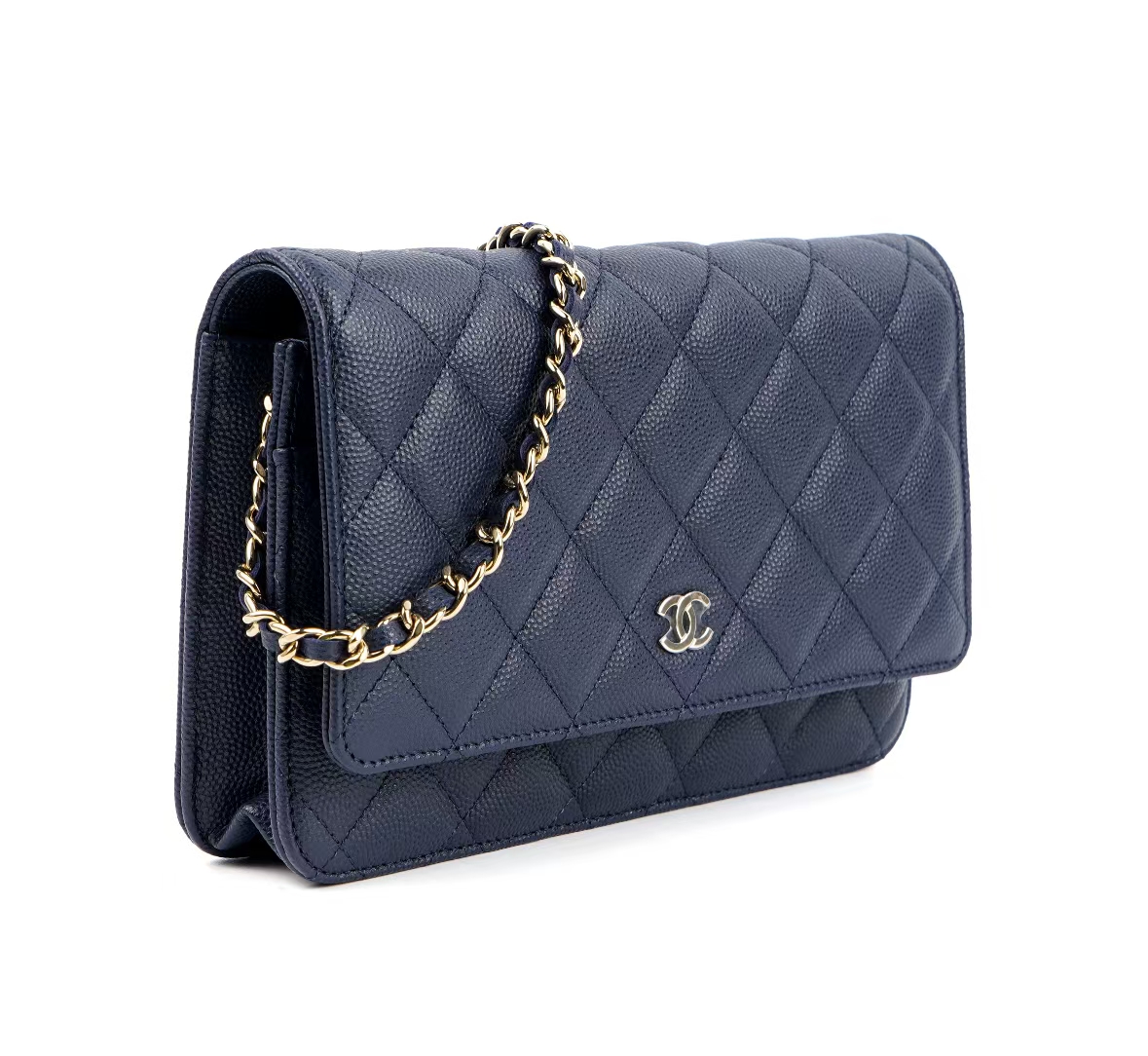 CHANEL Wallet on Chain (WOC) - Navy Blue Caviar Leather
