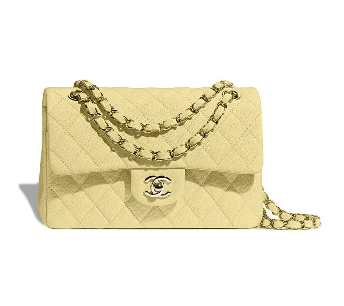 CHANEL Classic Flap Medium - 22K Yellow Caviar Leather