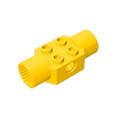 GOBRICKS GDS-1090 Brick Modified 2 x 2 with Pin Holes and 2 Rotation Joint Sockets - YWOBB