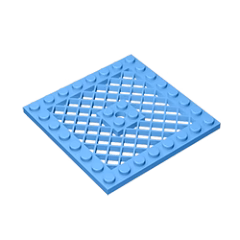 GOBRICKS GDS-1122 Plate, Modified 8 x 8 with Grille - YWOBB
