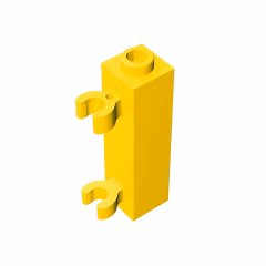 GOBRICKS GDS-738  Modified 1 x 1 x 3 with 2 Clips Vertical - YWOBB
