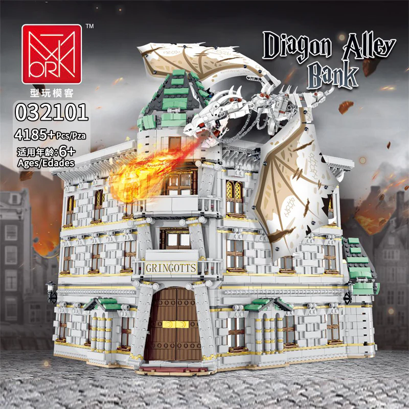Mork 032101 Gringotts Bank & Ukranian Ironbelly Dragon - Diagon Alley - YWOBB