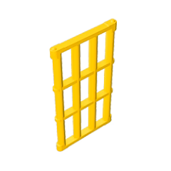 GOBRICKS GDS-875 Bar 1 x 4 x 6 Grille with End Protrusions - YWOBB