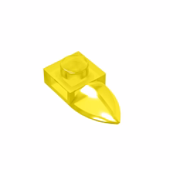 GOBRICKS GDS-870  Modified 1 x 1 with Tooth Horizontal - YWOBB