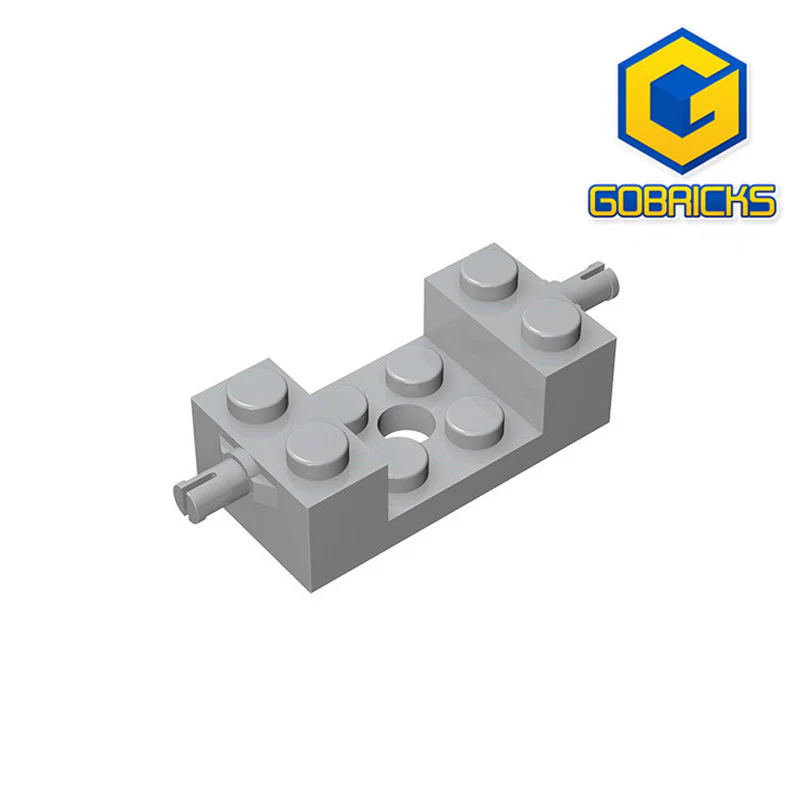 GOBRICKS GDS-1081 Modified 2 x 4 with Wheels Holder with 2 x 2 Cutout and Hole - YWOBB
