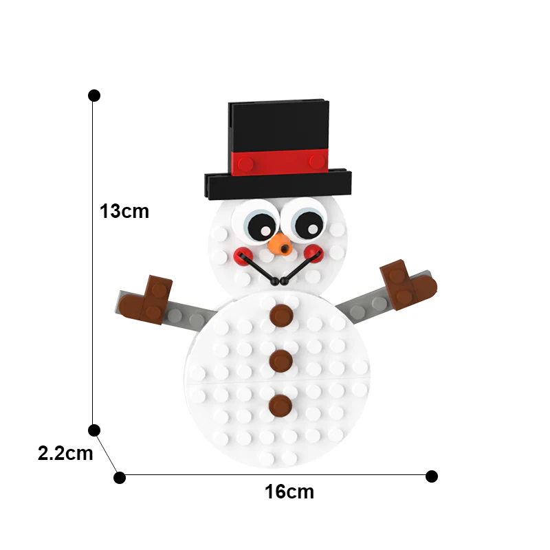 GOBRICKS MOC A0076Y03 Christmas pendant-snowman B - YWOBB