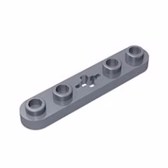 GOBRICKS GDS-900 Plate 1 x 5 with Smooth Ends, 4 Studs and Center Axle Hole - YWOBB