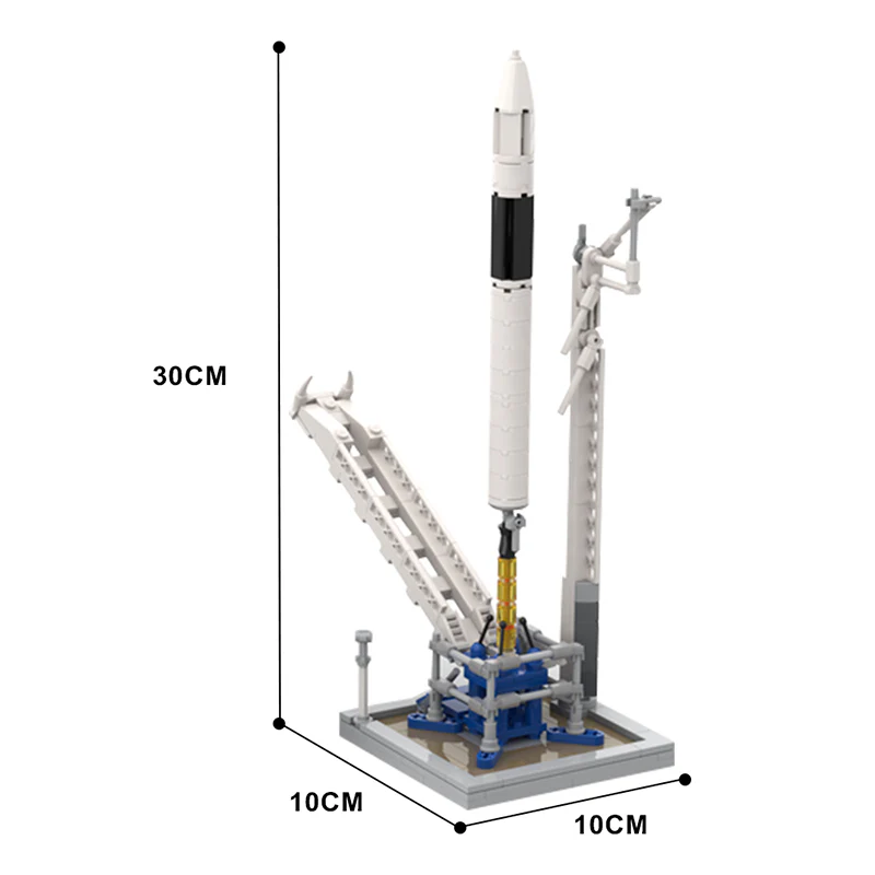 GOBRICKS MOC 89466 SpaceX Falcon 1 & Launch Pad [Saturn V scale] - YWOBB