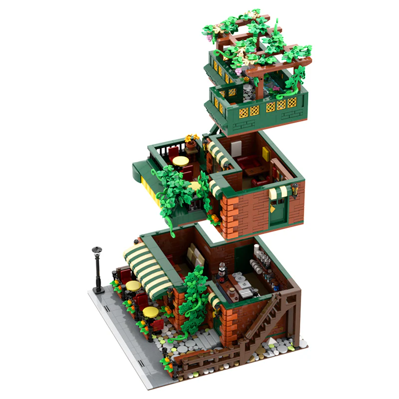 GOBRICKS MOC A0493 coffee house - YWOBB