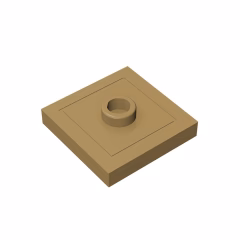 GOBRICKS GDS-805  Modified 2 x 2 with Groove and 1 Stud in Center - YWOBB
