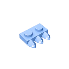 GOBRICKS GDS-871  Modified 1 x 2 with 3 Teeth - YWOBB