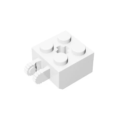 GOBRICKS GDS-1085 Hinge Brick 2 x 2 Locking with 2 Fingers Vertical and Axle Hole, 9 Teeth - YWOBB