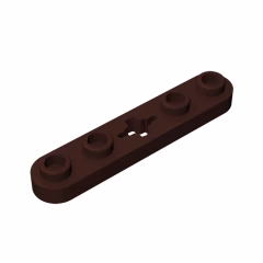 GOBRICKS GDS-900 Plate 1 x 5 with Smooth Ends, 4 Studs and Center Axle Hole - YWOBB