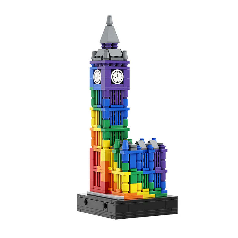 GOBRICKS MOC 133916 Colorful Big Ben II - YWOBB