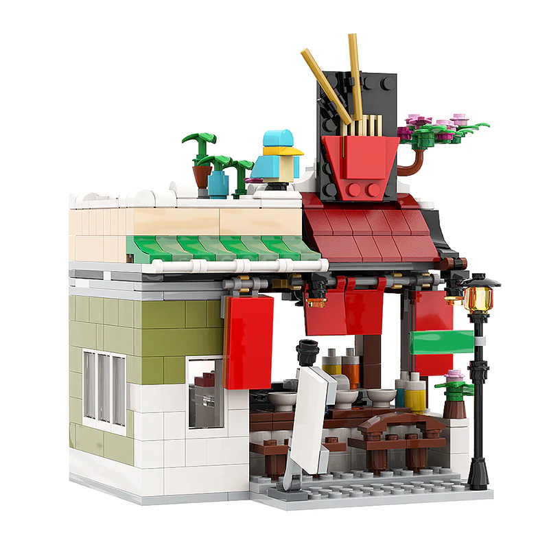 GOBRICKS MOC 137613 Noodle Shop expended - YWOBB