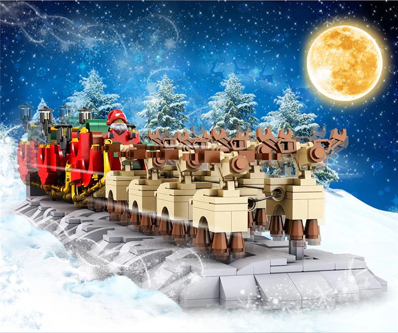 Mould King 10015 The Motorized Christmas Santa Sleigh - YWOBB