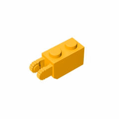 GOBRICKS GDS-827 Hinge Brick 1 x 2 Locking with 2 Fingers Vertical End, 9 Teeth - YWOBB