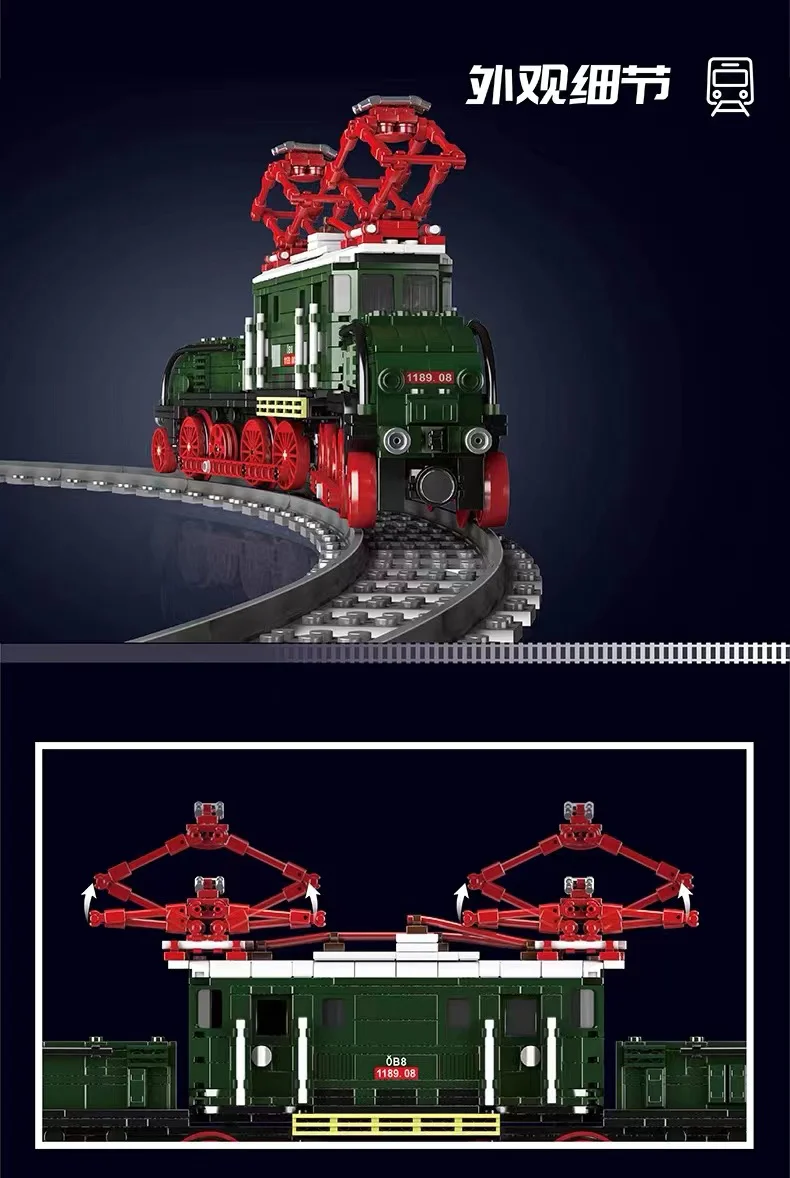 Mould King 12023 RC World Railway OBB 1189.08 Electric Locomotive OVP EU Warehouse Version - YWOBB