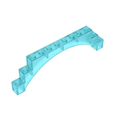 GOBRICKS GDS-676 Arch 1 x 12 x 3 Raised Arch with 5 Cross Supports - YWOBB