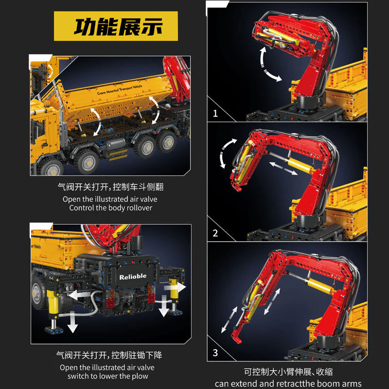 Mould King 17050 Actros Self-Loading Crane OVP EU Warehouse Version - YWOBB