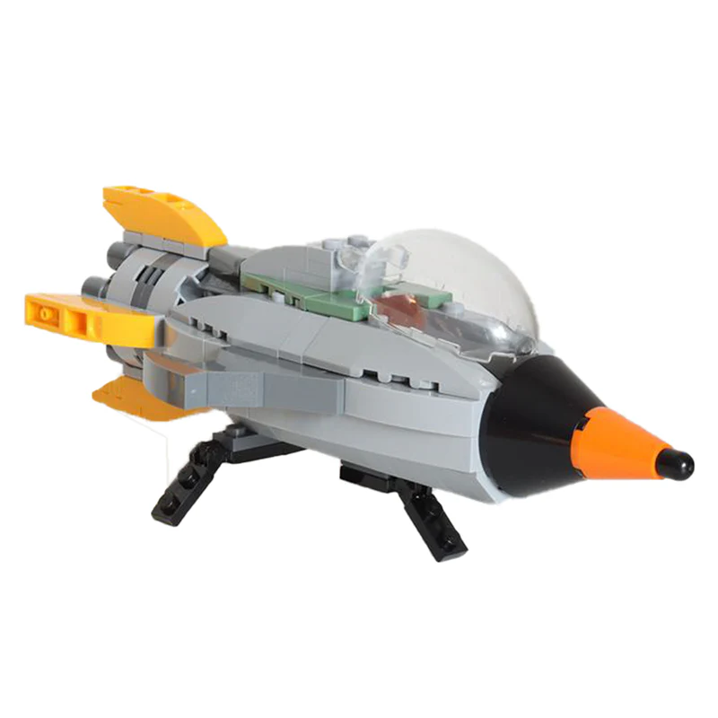 GOBRICKS MOC 88424 Retro Space Ship for Retro Spaceman CMF from 2017 - YWOBB