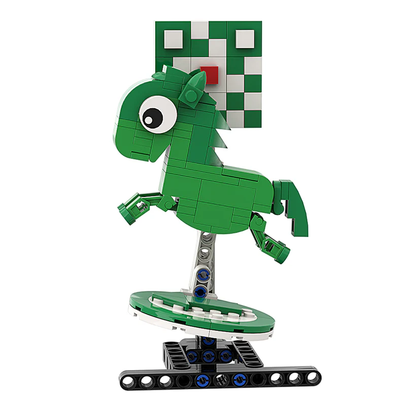 GOBRICKS MOC A0166Y01 a green horse - YWOBB