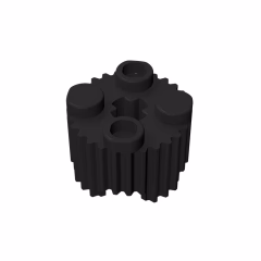 GOBRICKS GDS-748  Round 2 x 2 with Axle Hole and Grille / Fluted Profile - YWOBB