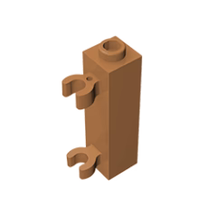 GOBRICKS GDS-738  Modified 1 x 1 x 3 with 2 Clips Vertical - YWOBB