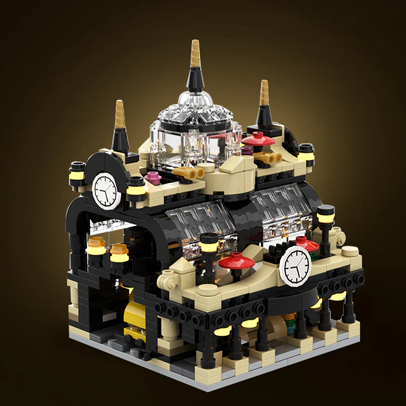 GOBRICKS MOC 145087 Mini 910002 Studgate Train Station - YWOBB