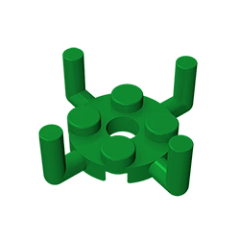 GOBRICKS GDS-1050 Round 2 x 2 with Pin Hole and 4 Arms Up - YWOBB