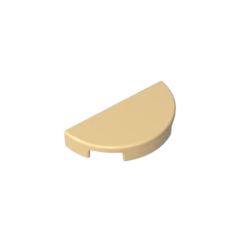 GOBRICKS GDS-90301 Tile Round 1 x 2 Half - YWOBB