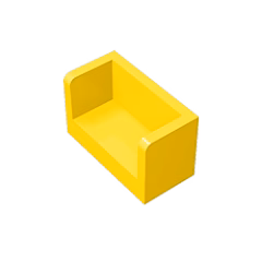 GOBRICKS GDS-1272 Panel 1 x 2 x 1 with Rounded Corners and 2 Sides - YWOBB