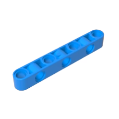 GOBRICKS GDS-1592 Liftarm Modified Perpendicular Holes Thick 1 x 7 - YWOBB