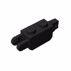 GOBRICKS GDS-1119 Hinge Brick 1 x 2 Locking with 1 Finger Vertical End and 2 Fingers Vertical End, 9 Teeth - YWOBB