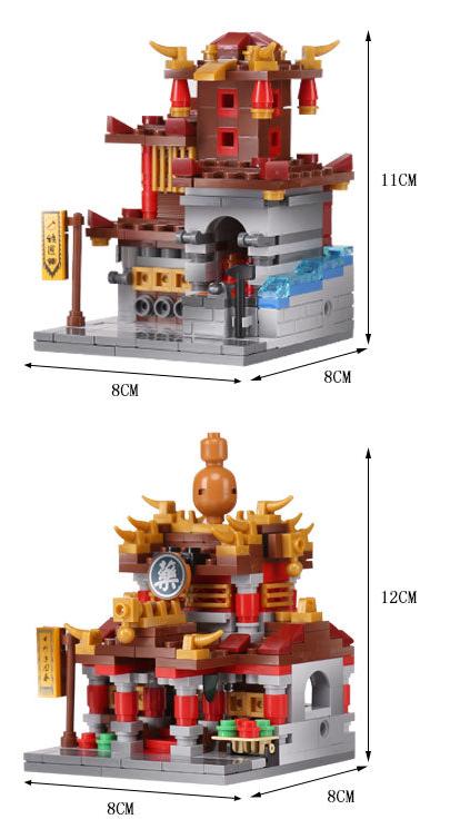 XINGBAO XB-01101 he China Inn Jewelry Shop Blacksmith Shop Drugstore Set 4 in 1 - YWOBB