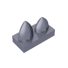 GOBRICKS GDS-1271 Modified 1 x 2 with 2 Teeth Vertical - YWOBB