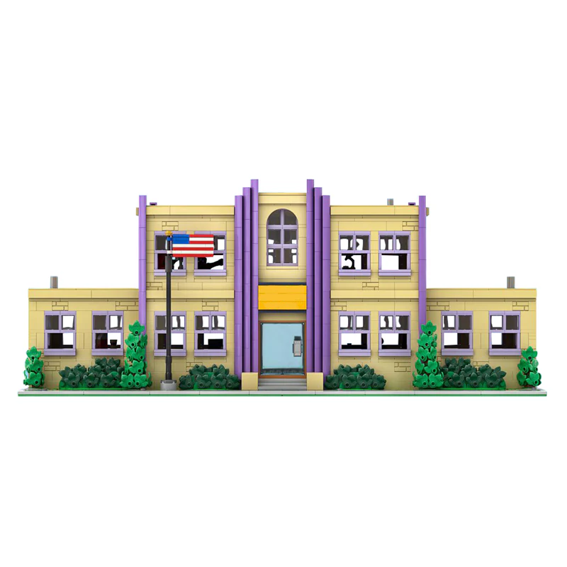 GOBRICKS MOC 177723 Modular Springfield Elementary School - YWOBB