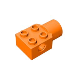 GOBRICKS GDS-1087 Brick Modified 2 x 2 with Pin Hole, Rotation Joint Socket - YWOBB