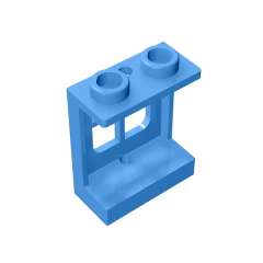 GOBRICKS GDS-784 Window 1 x 2 x 2 Plane, Single Hole Top and Bottom for Glass - YWOBB
